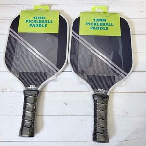 2-PACK 13mm Graphite Pickleball Paddle - Black/Gray Stripe New